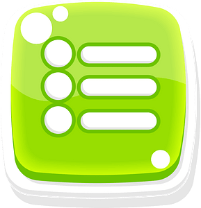 Rounded green checklist button