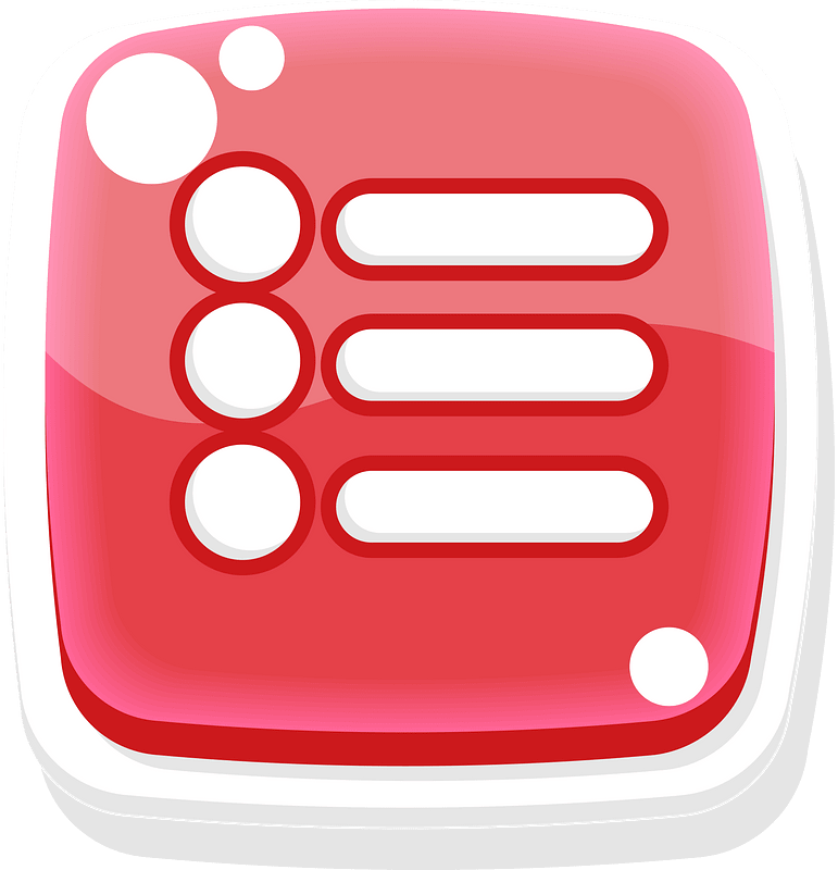 Rounded red checklist button