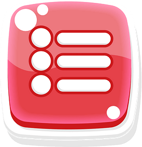 Rounded red checklist button