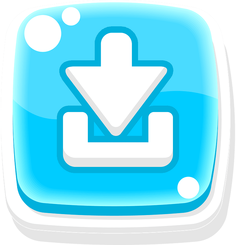 Rounded blue download button