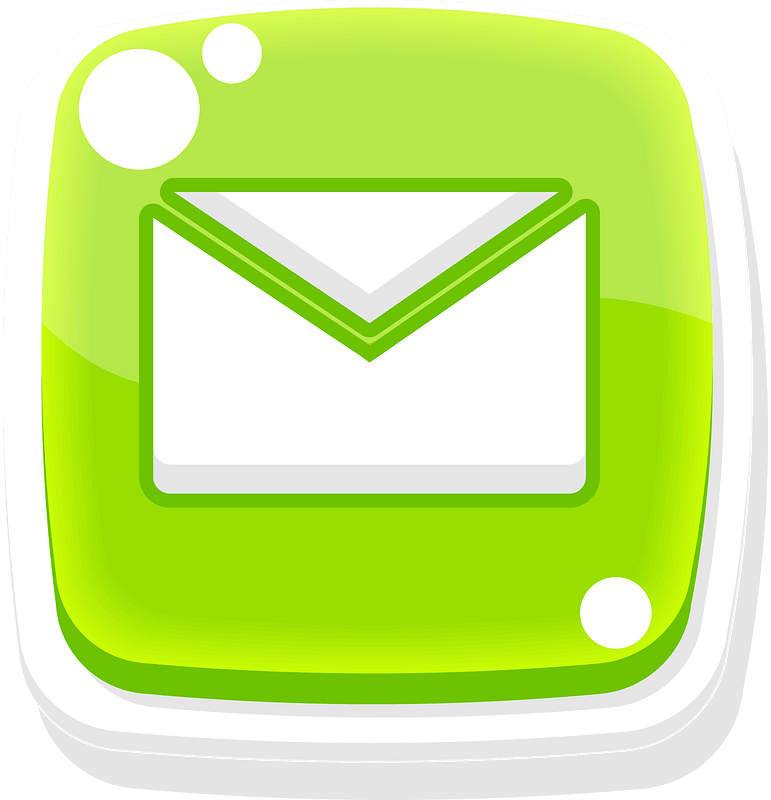 Rounded green email button