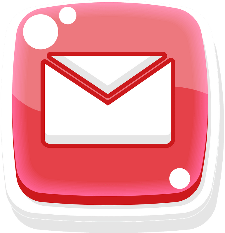 Rounded red email button