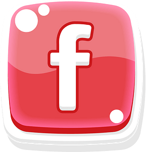 Rounded red facebook button