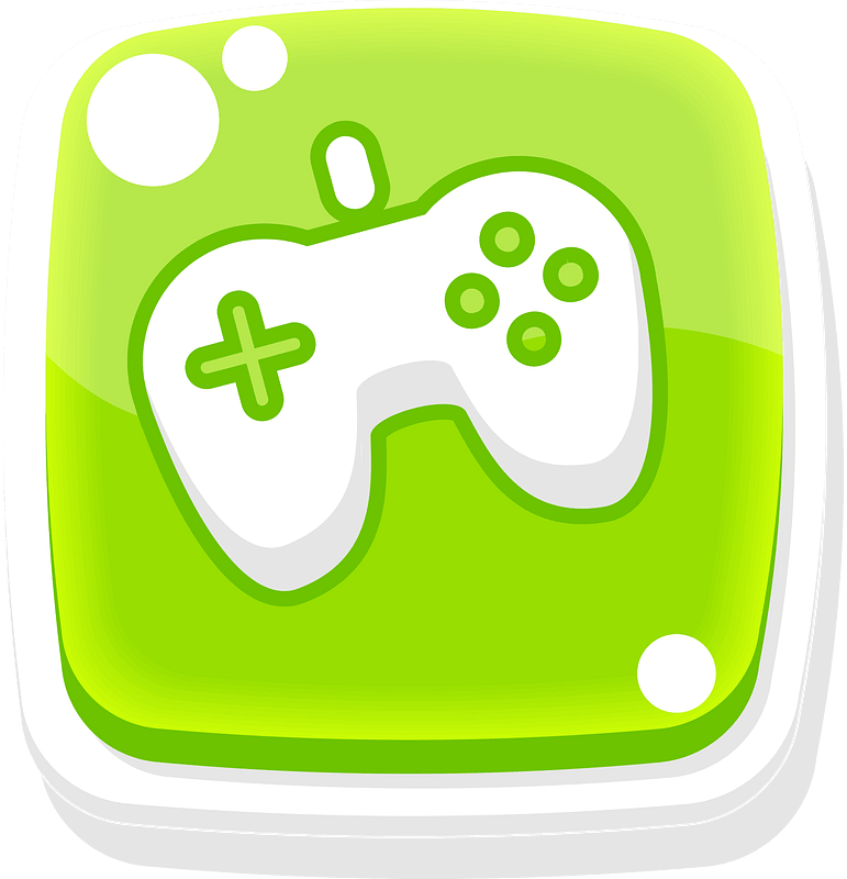 Rounded green gamepad button