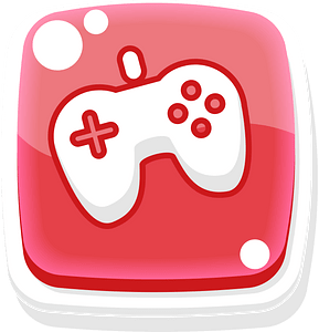 Rounded red gamepad button