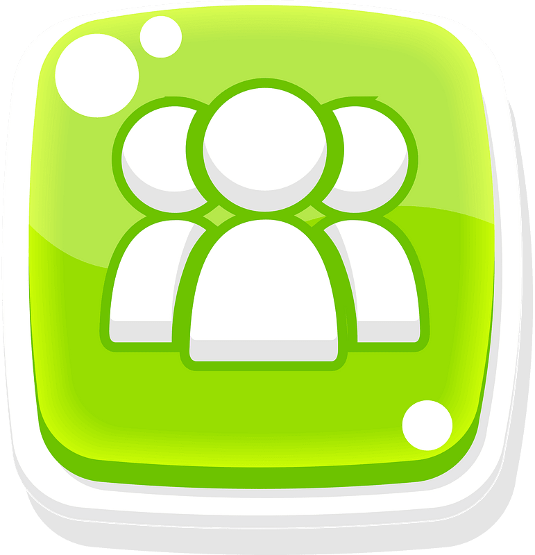 Rounded green group button