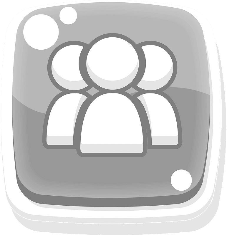 Rounded grey group button