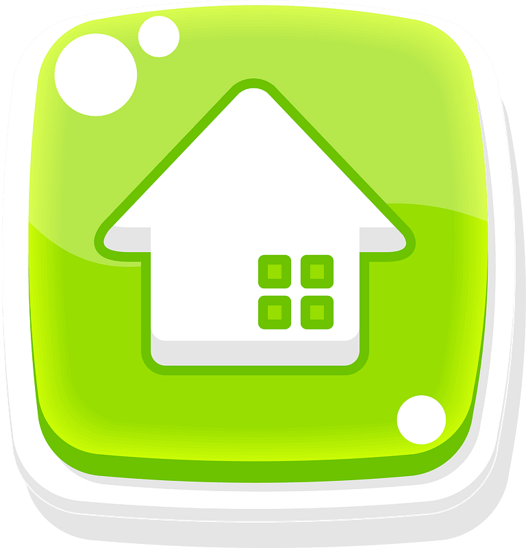 Rounded green home button