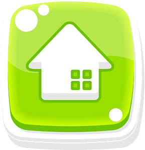 Rounded green home button