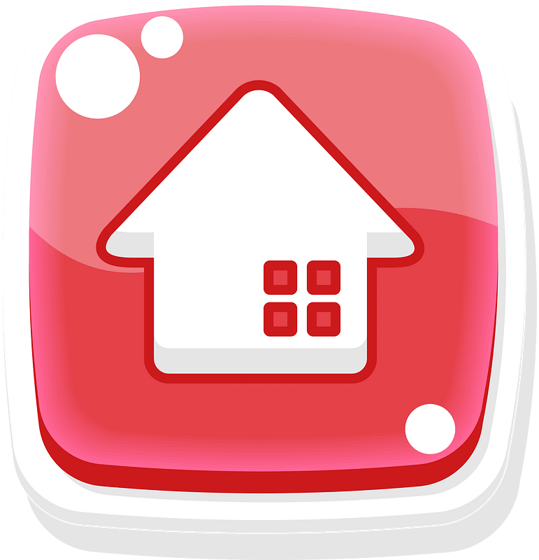 Rounded red home button