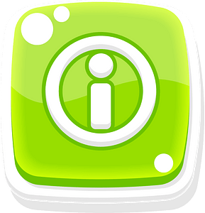 Rounded green info button