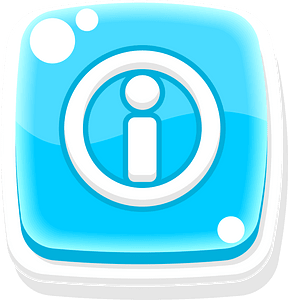 Rounded blue info button