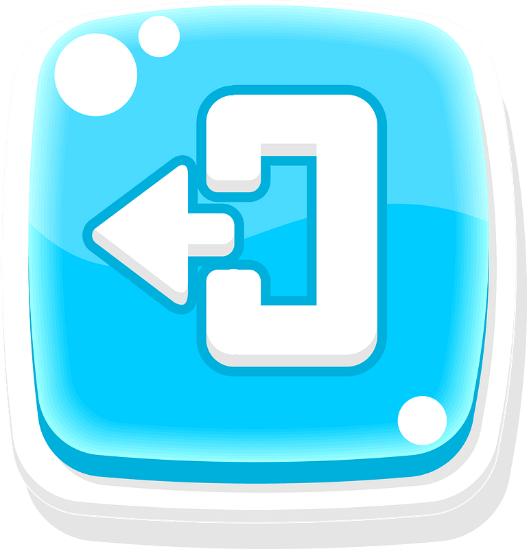 Rounded blue logout button