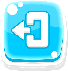 Rounded blue logout button