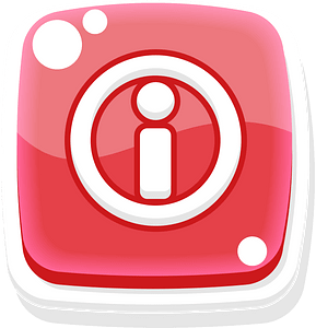 Rounded red info button