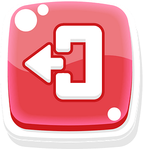 Rounded red logout button