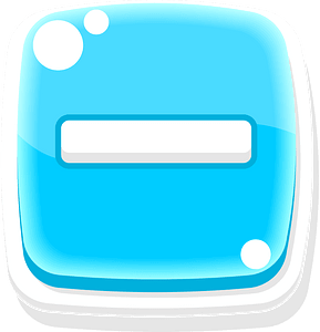 Rounded blue minus button