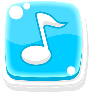 Rounded blue note button