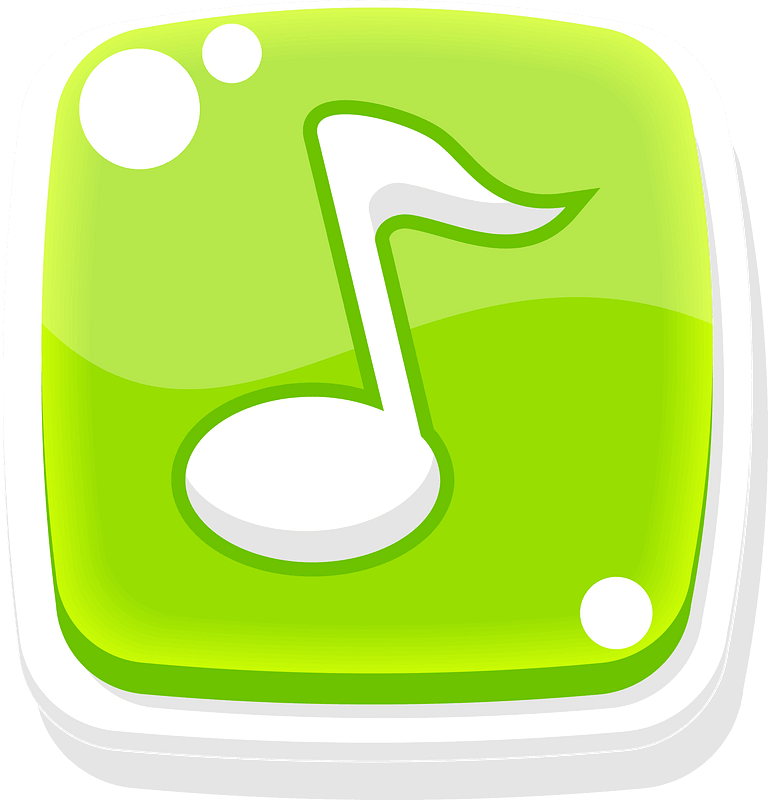 Rounded green note button