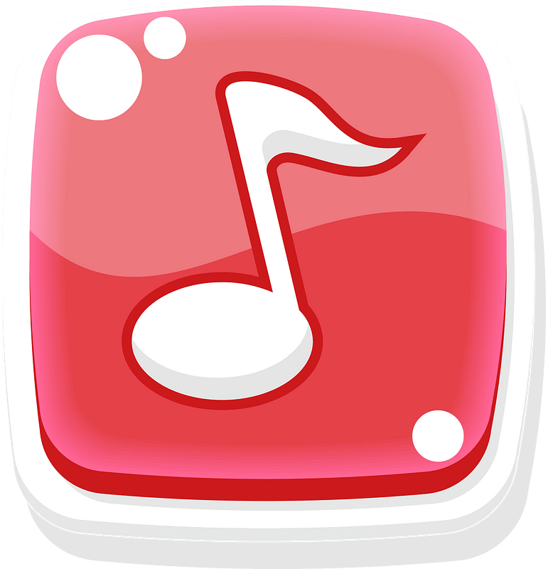 Rounded red note button