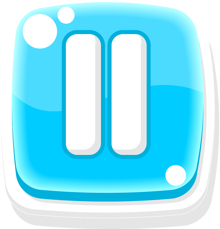 Rounded blue pause button