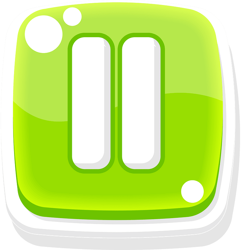 Rounded green pause button
