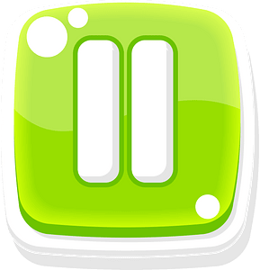 Rounded green pause button