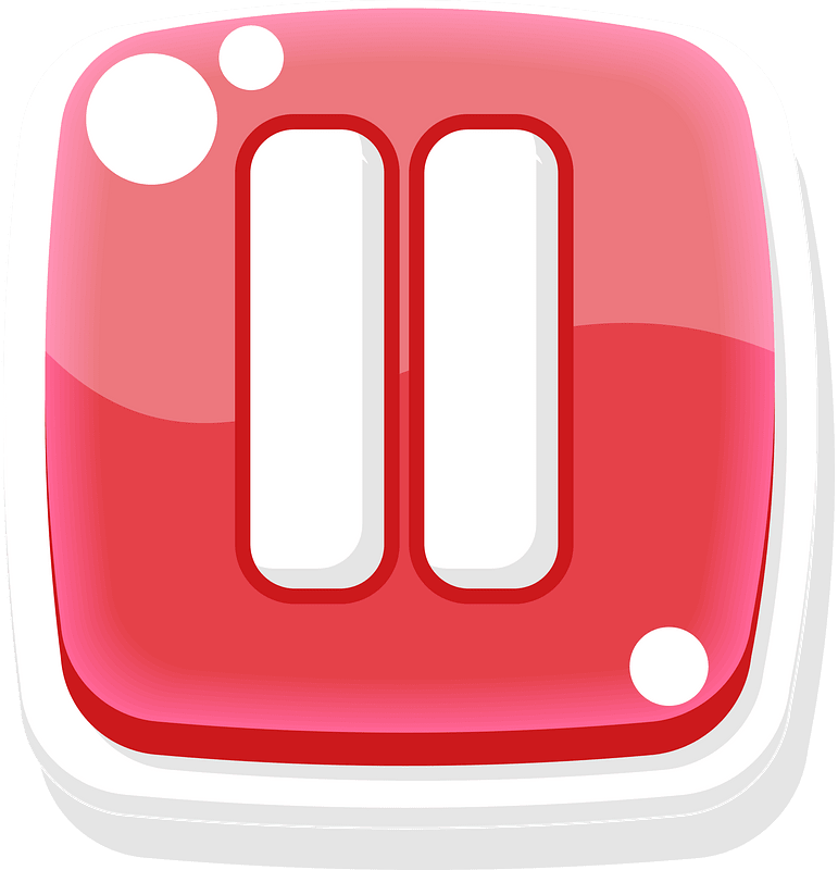 Rounded red pause button