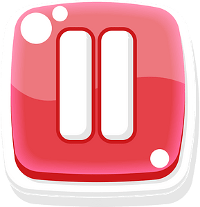 Rounded red pause button
