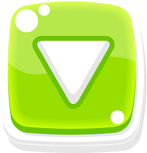 Rounded green play button down