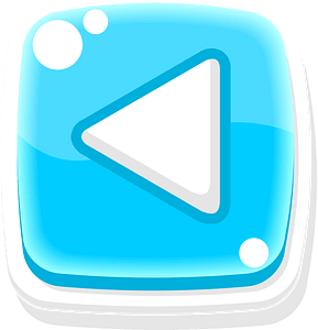 Rounded blue play button left