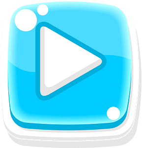 Rounded blue play button right