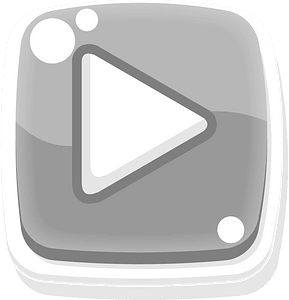 Rounded grey play button right