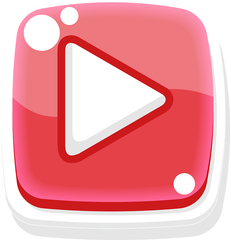 Rounded red play button right