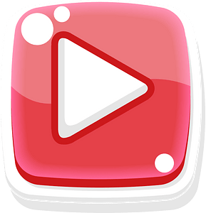 Rounded red play button right