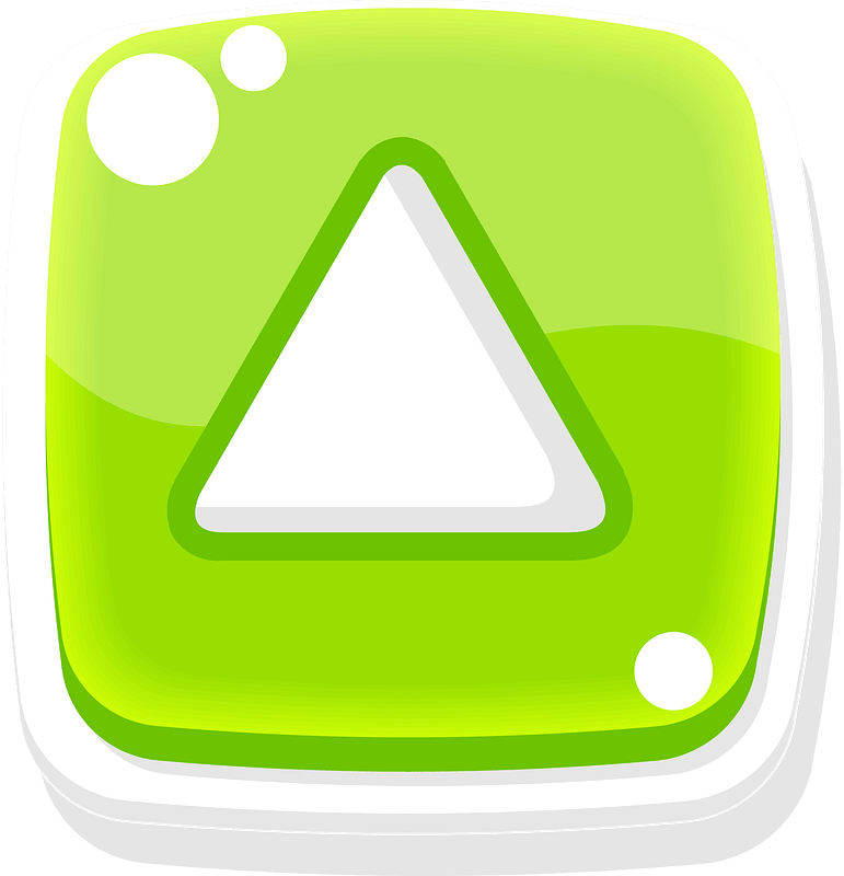 Rounded green play button up