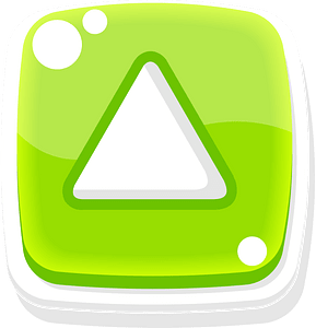 Rounded green play button up