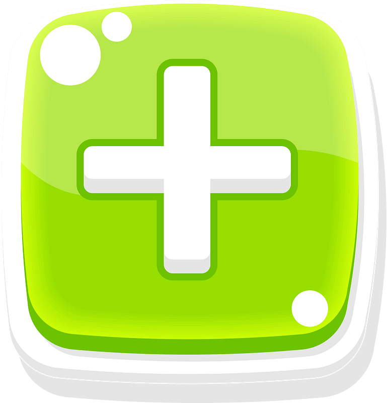 Rounded green plus button
