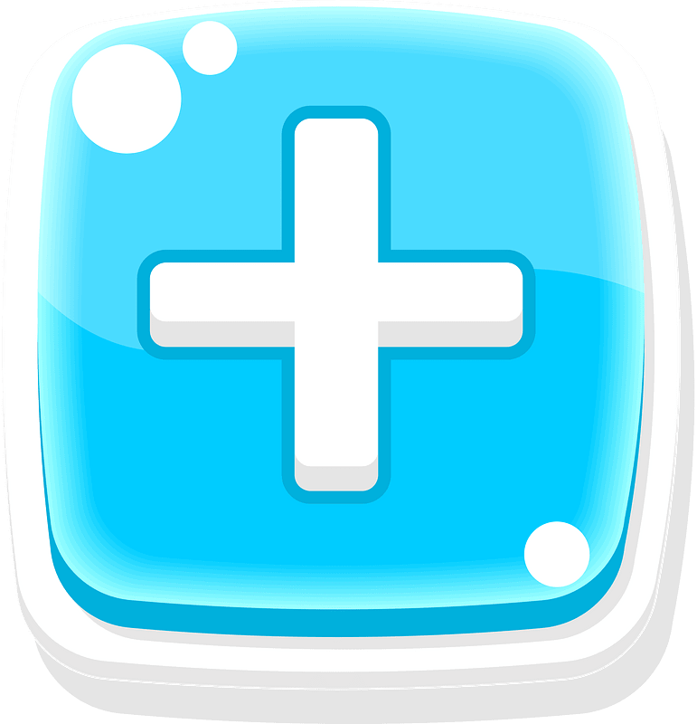 Rounded blue plus button