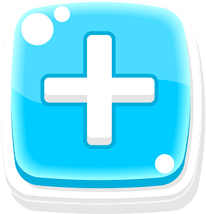 Rounded blue plus button