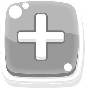 Rounded grey plus button