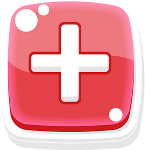 Rounded red plus button