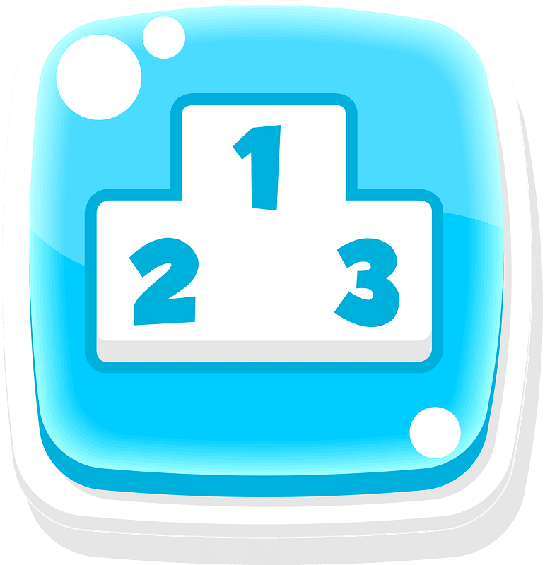 Rounded blue podium button