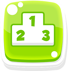 Rounded green podium button