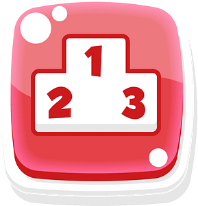Rounded red podium button