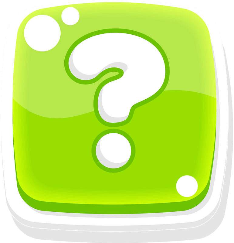 Rounded green question button