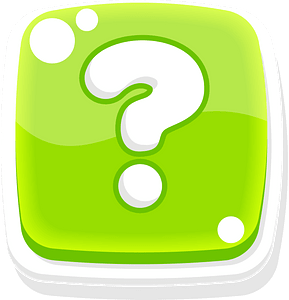 Rounded green question button