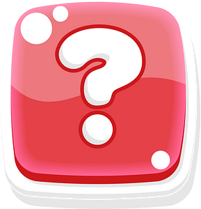 Rounded red question button