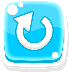Rounded blue redo button