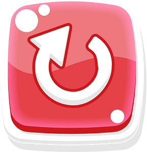 Rounded red redo button
